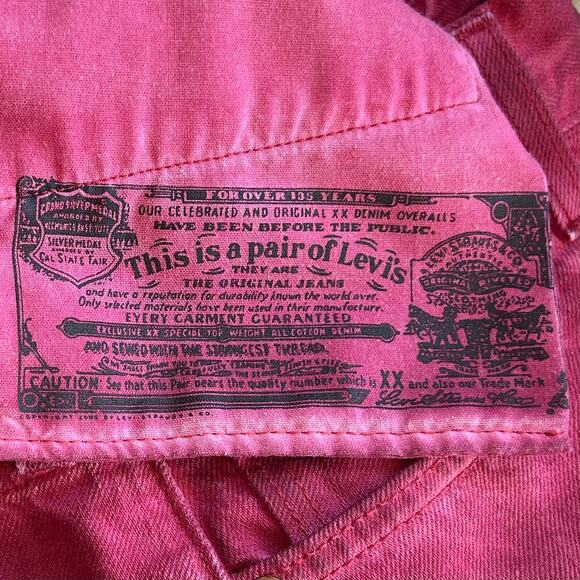 Levi’s 501 cut off distressed cut off cheeky red denim button fly grunge 0 / 25 - Picture 11 of 11